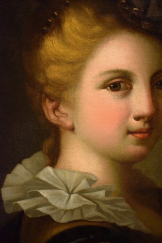 Louis XV - Jeune femme avec un chardonneret - École française du XVIIIe siècle